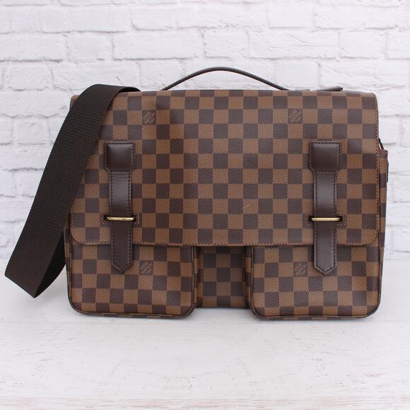 Louis Vuitton Broadway Damier Ebene Crossbody Brown Shoulder Messenger A3279 - Picture 1 of 11